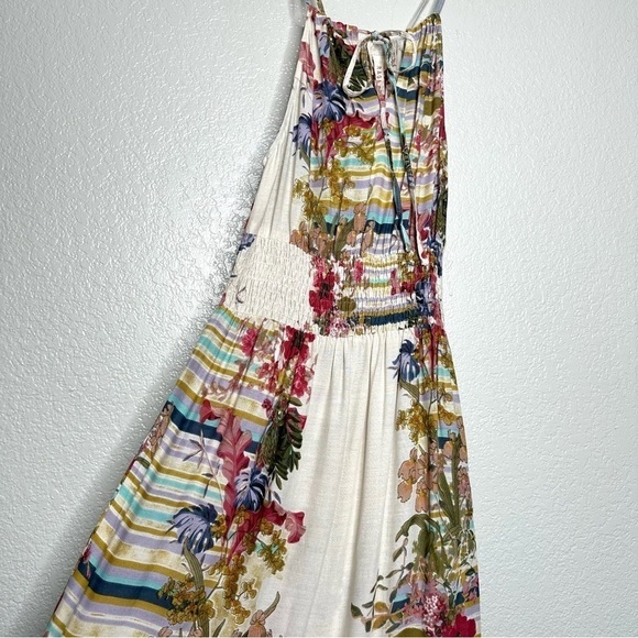 NWT Raga Women's Floral Maxi Summer Dress Smocked Waist Multi Color Small - Picture 2 of 12